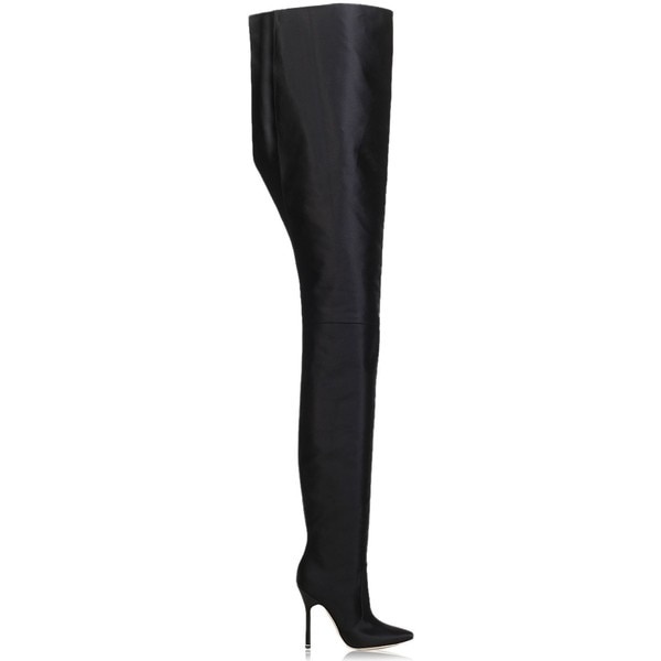 Male Big Size 48 Women Pointed Toe Over The Knee High Boots Ladies Slip On High Heel Bright Orange Black Pink Purple Waist High Pants Boots Shoes