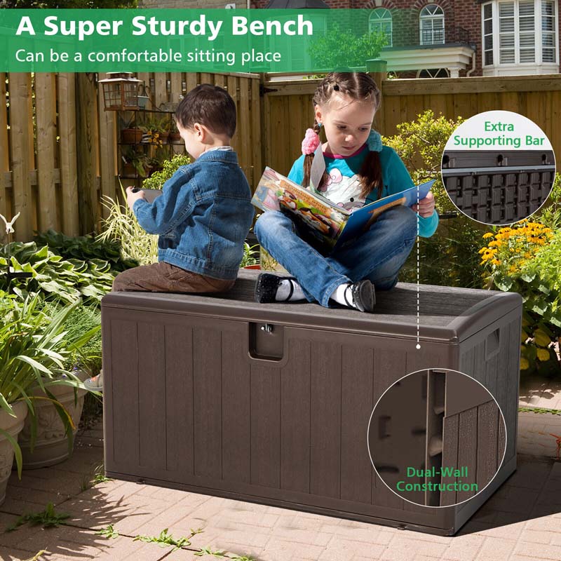 Eletriclife 105 Gallon All Weather Large Deck Box Lockable Storage Container