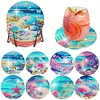 8pcs Beach View DIY Diamond Painting Wooden Coasters