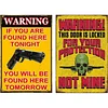2pcs - Warning Vintage Metal Signs(12*16Inch)  