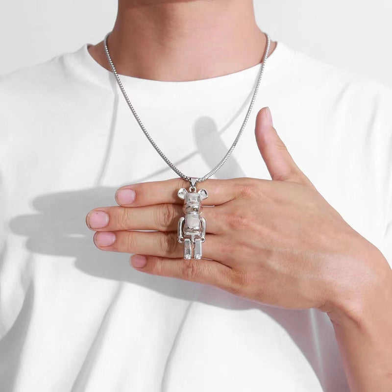 Hip-Hop Vintage Style Animal Letter Alloy Titanium Steel Plating Men’s Pendant Necklace Men Pendant Necklaces