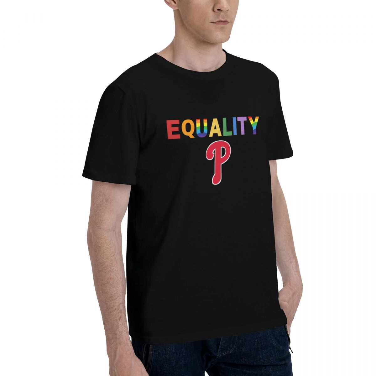 Philadelphia Phillies Rainbow Equality Pride Cotton T-Shirt Men's
