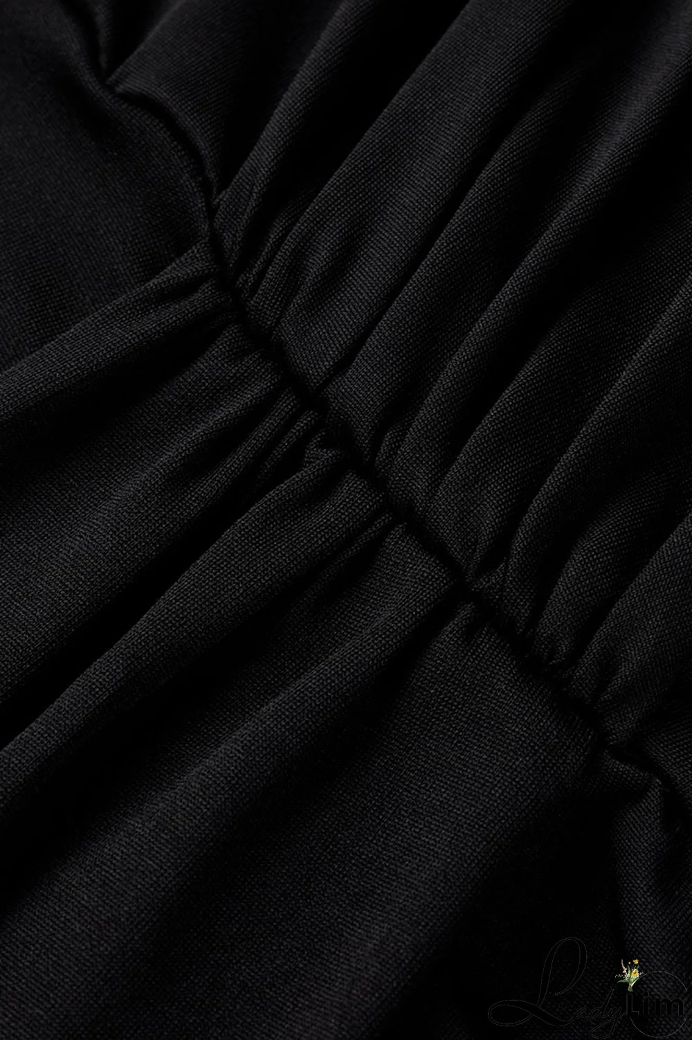 Black Fashion Sexy Plus Size Solid Patchwork V Neck Sling Dress