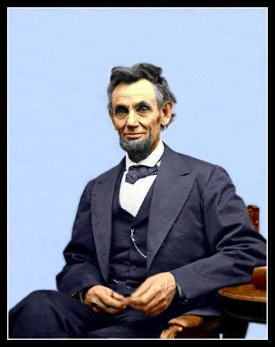 1864 PRESIDENT ABRAHAM LINCOLN COLORIZED CIVIL WAR 8.5X11 Photo Poster painting PICTURE REPRINT