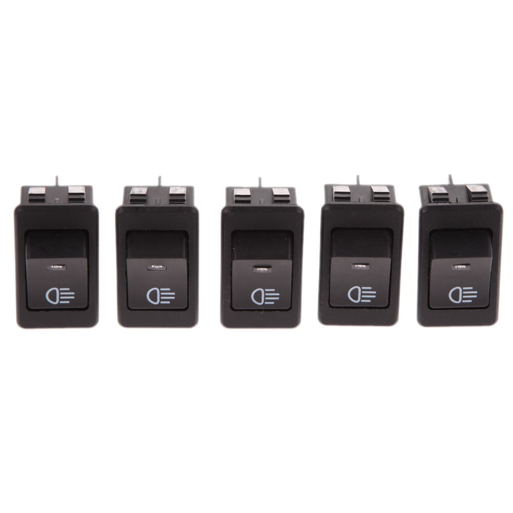 

5pcs 4 Pin Blue LED Rocker Switch for Car Auto Modification Fog Lamp Switch, 501 Original