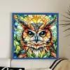 Glass Painting-Owl-11CT Stamped Cross Stitch 40*40cm/15.75*15.75in tapestrymarket