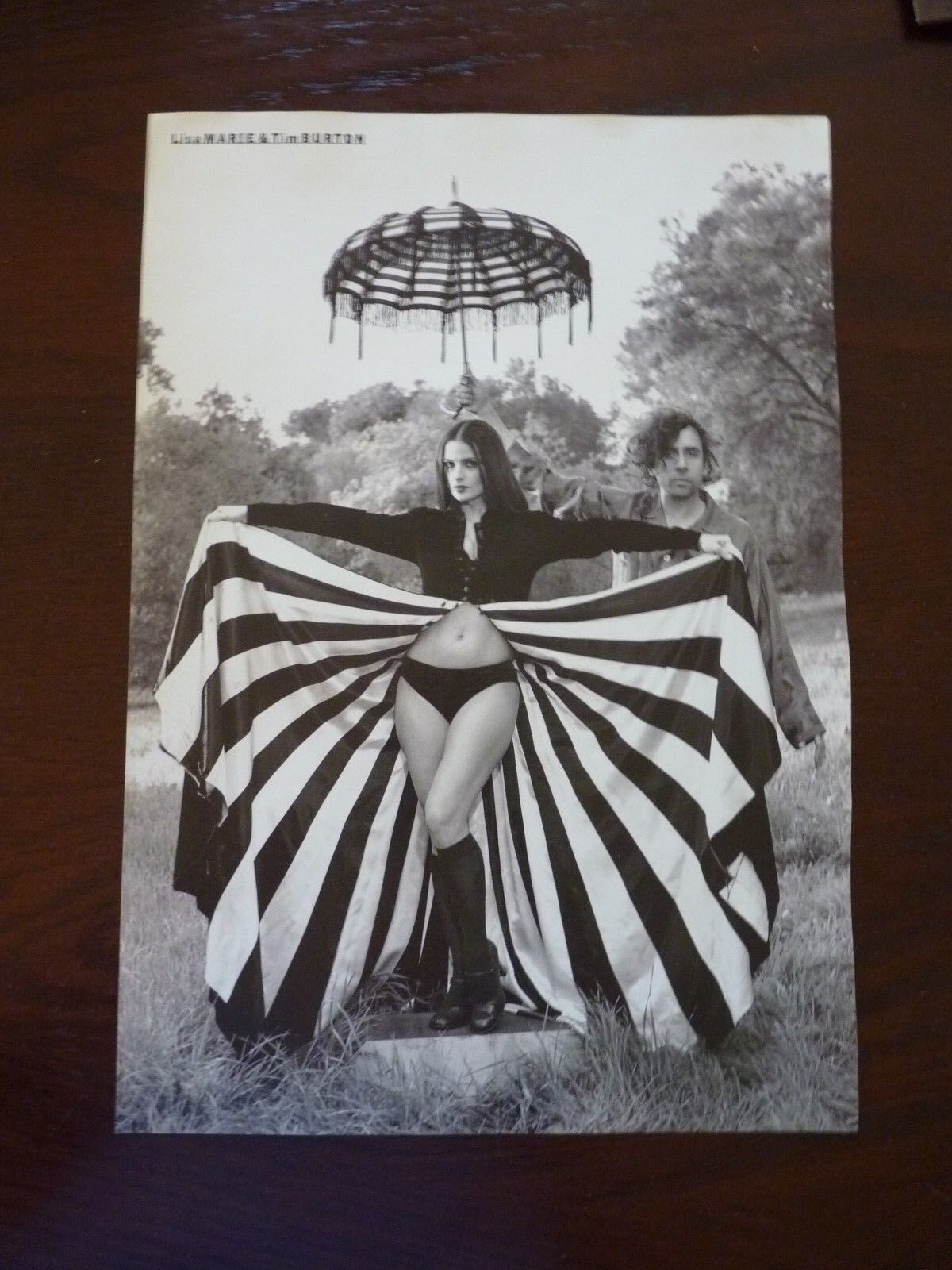 Lisa Marie Tim Burton Liz Hurley Double Sided Coffee Table Book Photo Poster painting Page 9x13