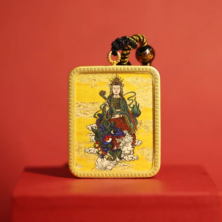 Thangka Buddha Wisdom and Enlightenment Manjushri Square Thangka