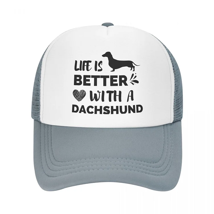 Cool Dachshund Trucker Hat Men Women Personalized Adjustable Adult Badger Sausage Wiener Dog Baseball Cap Spring Snapback Caps