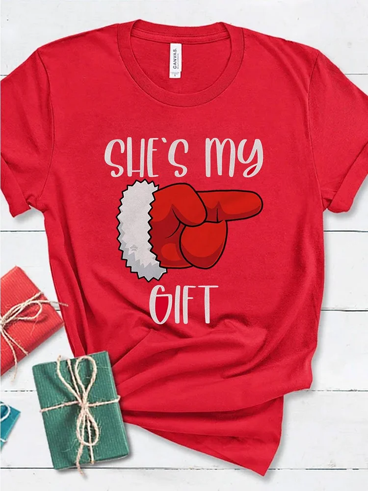 She's My Gift He's My Present Matching Christmas T-shirt