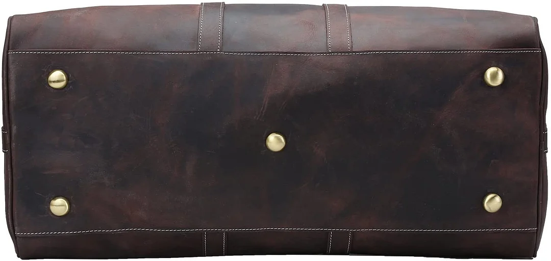 22 Inch Full Grain Leather Travel Duffel Weekender Bag Overnight Duffle Bag For Men