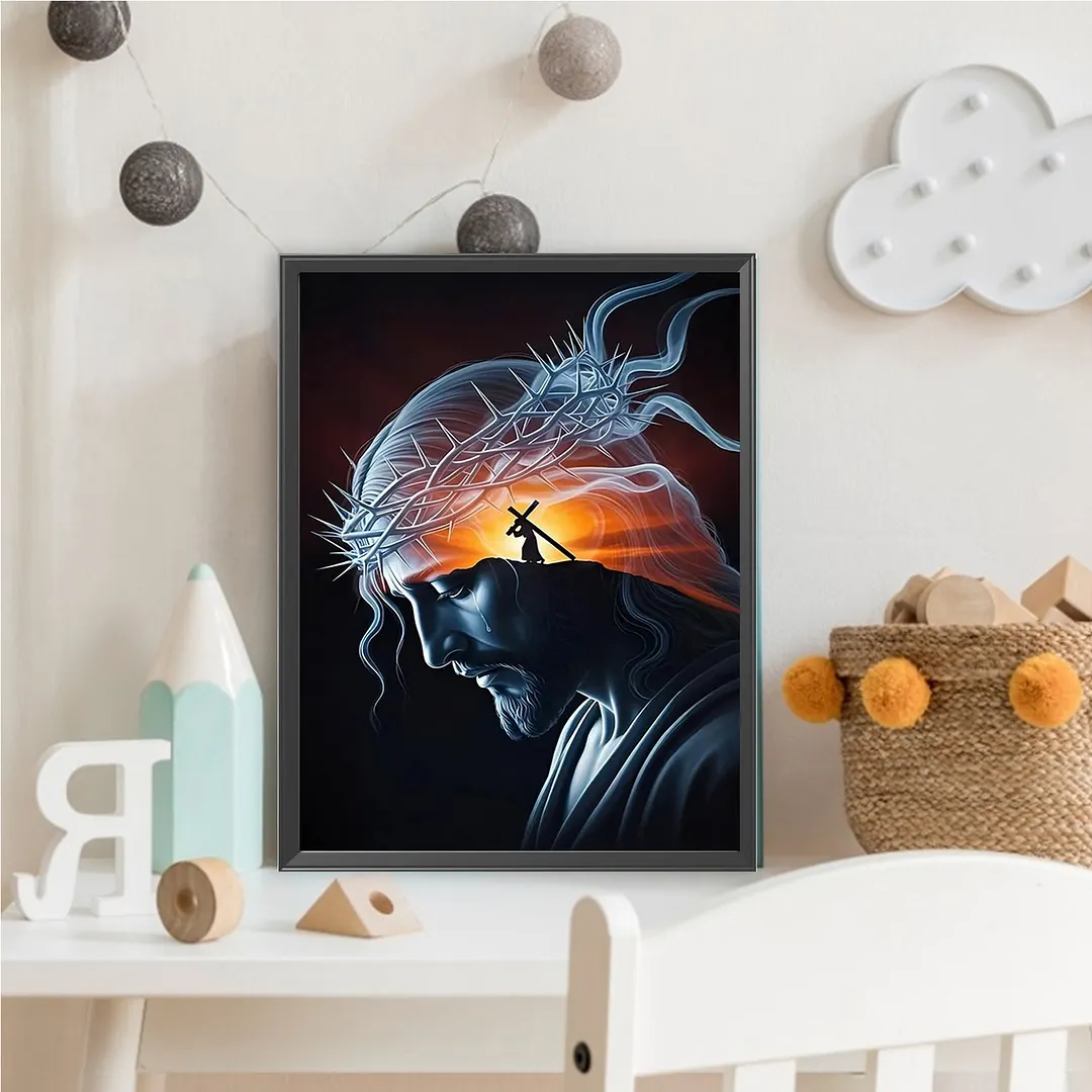 Religion Jesus Full DIY 5D Round Drill Diamond Painting Kits for Adults/Beginners Gift Idea Home Decor Diamond Dots Paintings Picture Arts Craft 30x40cm