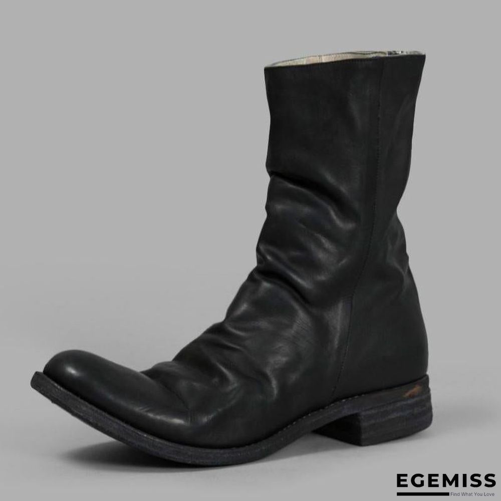 Men's Retro Handmade Leather Cowboy Boots | EGEMISS