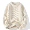 Men's Round Neck Pullover Casual Loose Thickened Sweater