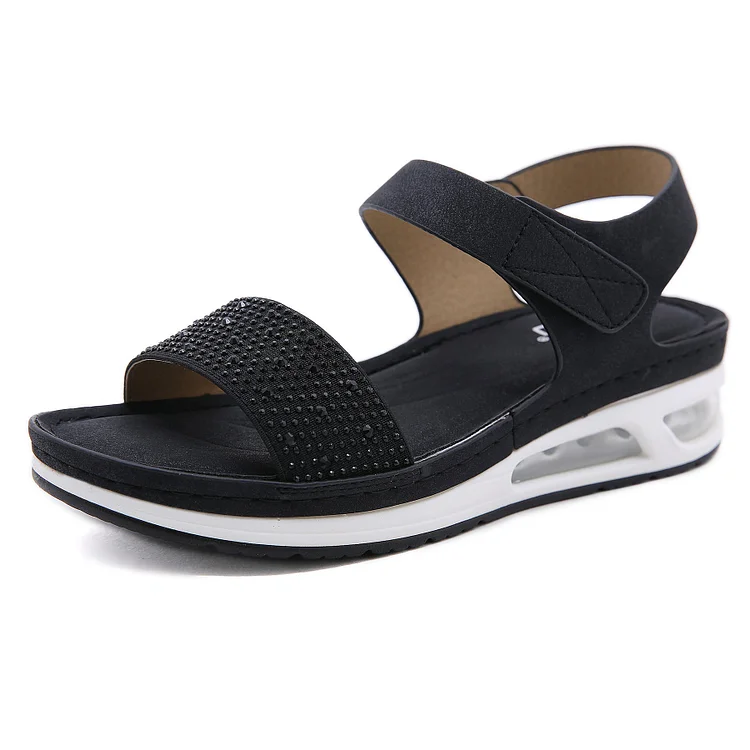 Women's Leisure Air Cushion Bottom Diamond Sandals  Stunahome.com