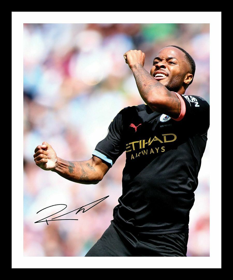 Raheem Sterling - Manchester City Autograph Signed & Framed Photo Poster painting 1