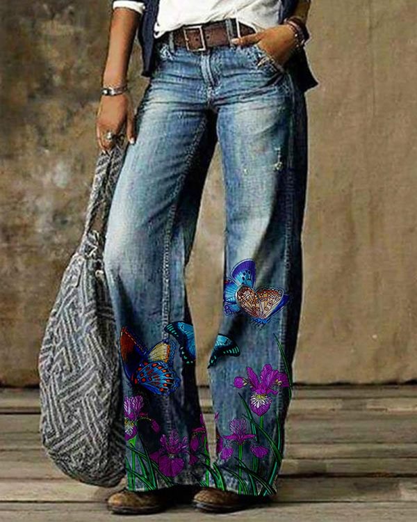 Butterfly In Flower Pants
