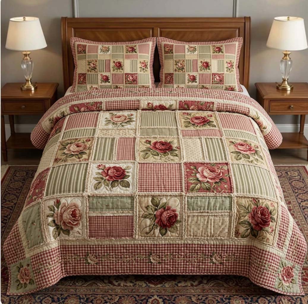 Bloom Patch 3-Piece Quilted Bedding Set GFTOTG3679