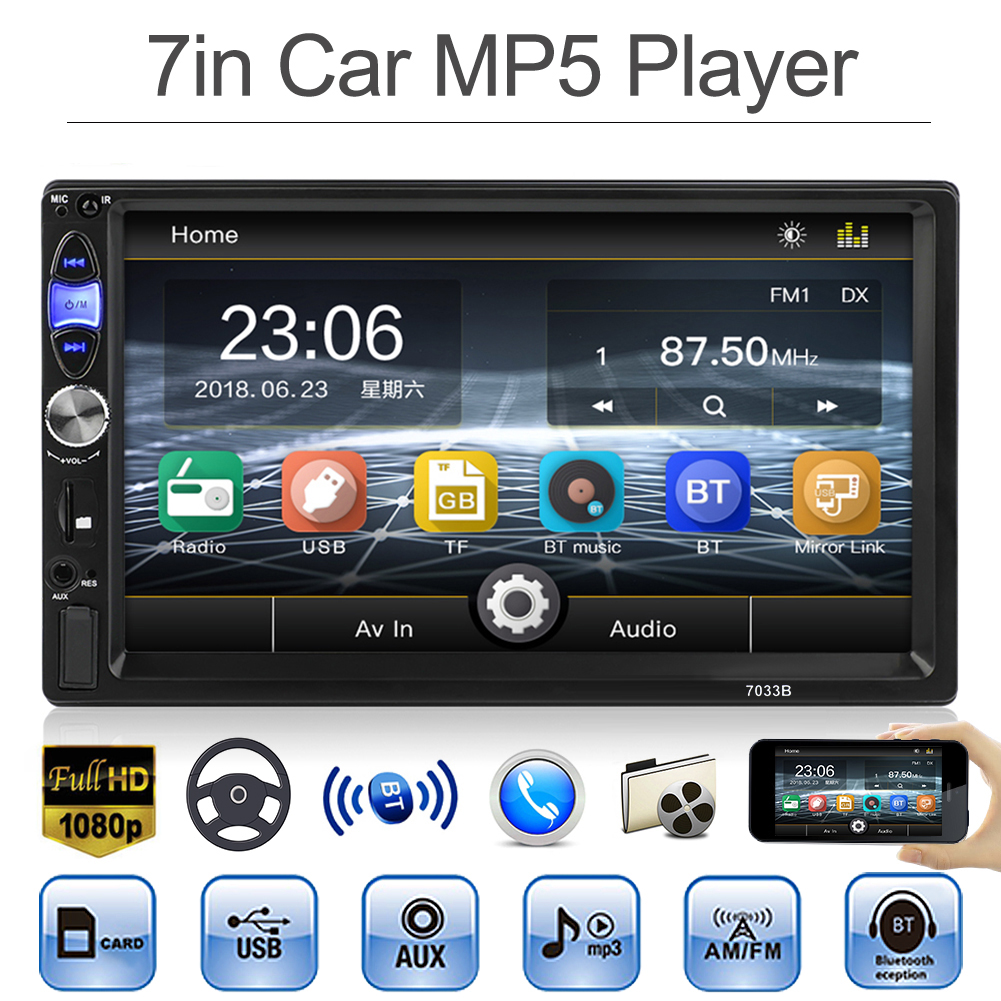 

7in 2DIN Bluetooth-compatible In Dash Car Stereo MP5 Player USB FM Radio Head Unit-230216, 02, 501 Original