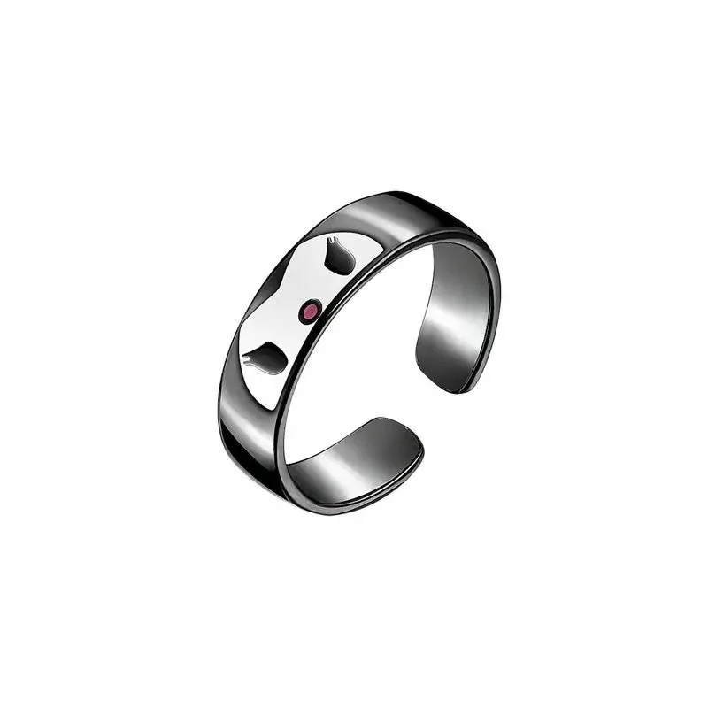 Chic Enamel Kuro Carved Baku Pattern Matching Ring SK503