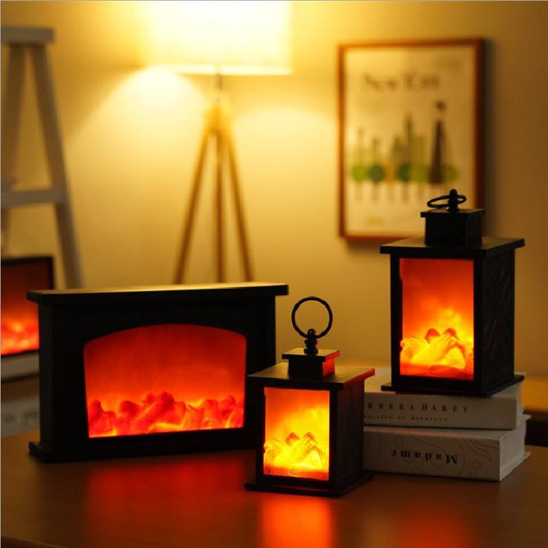 Halloween LED Flameless Fireplace Lantern、、sdecorshop