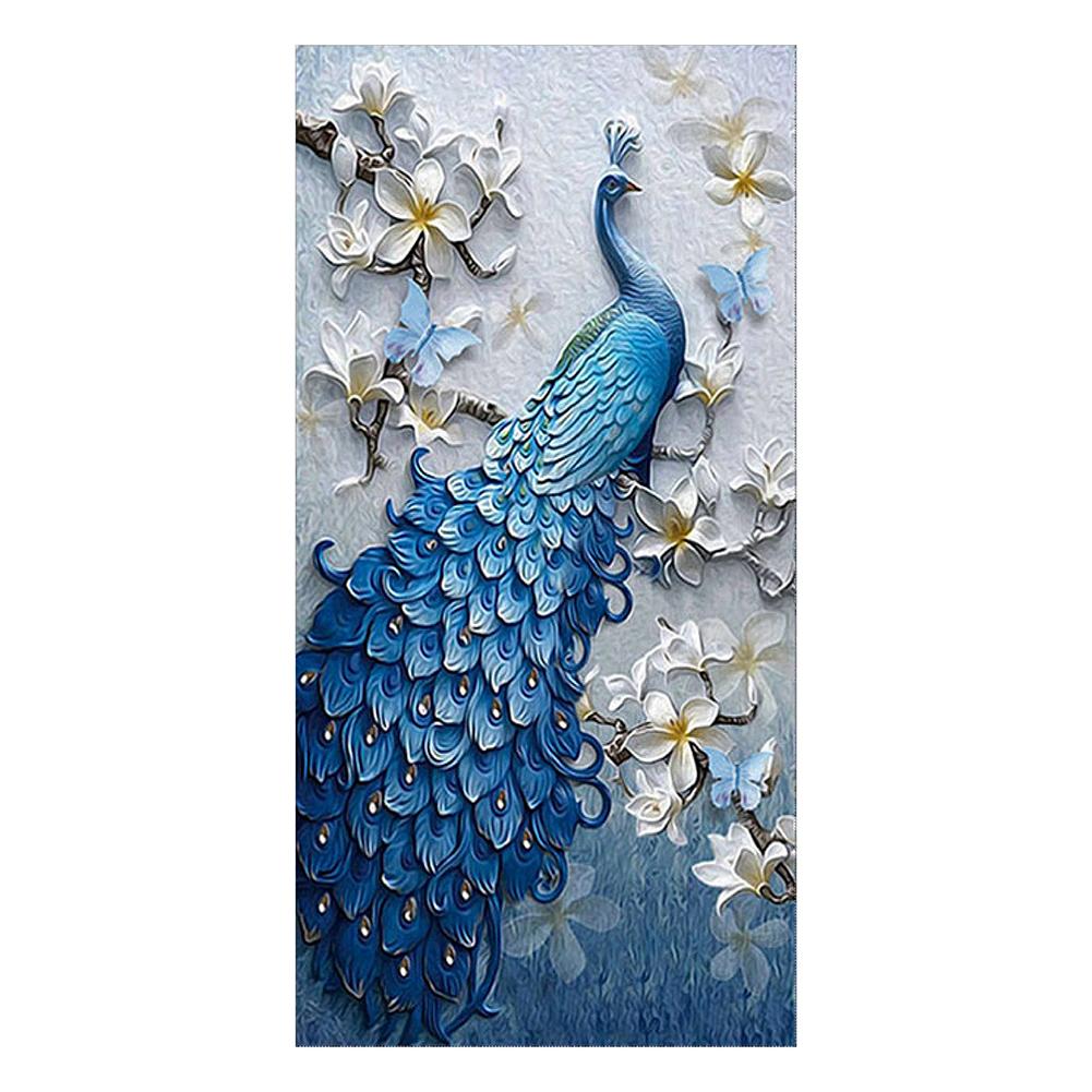 

50*95CM - Peacock - Round Drill Diamond Painting, 501 Original