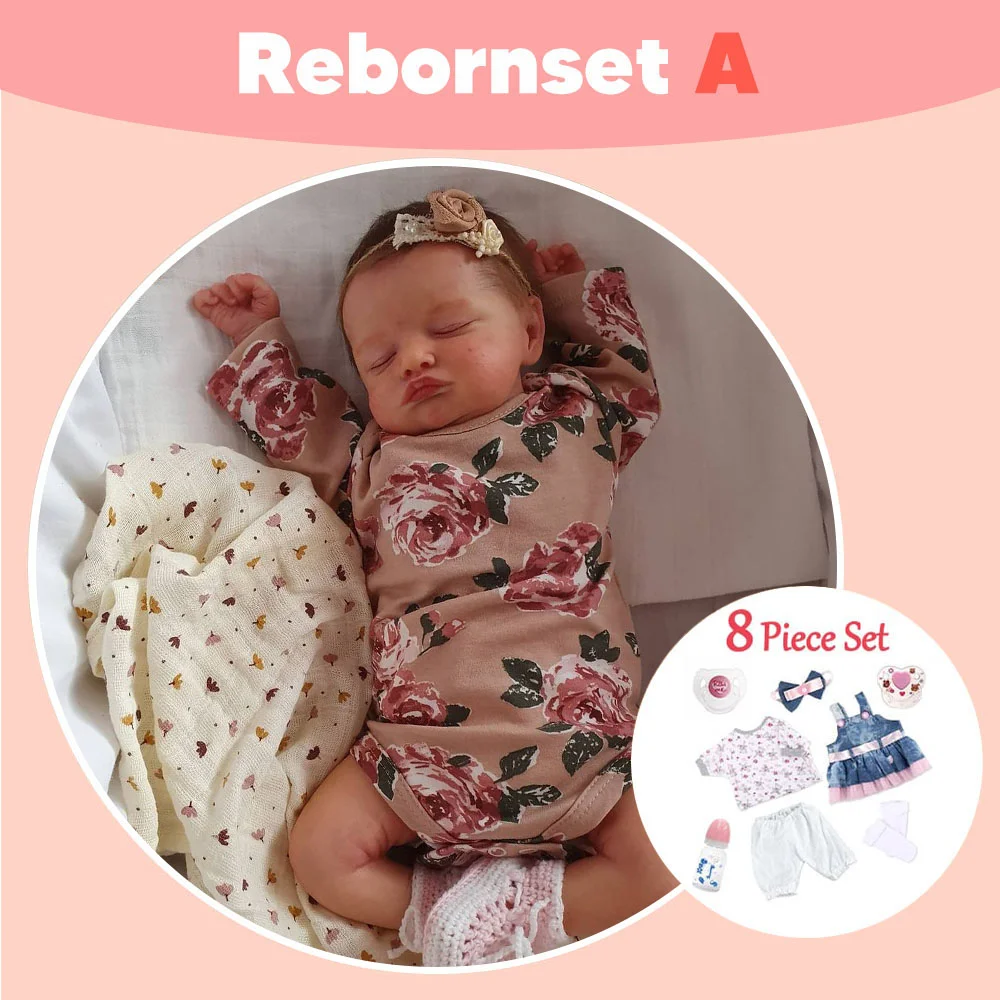 [Heartbeat💖 & Sound🔊] Handmade Reborn Toddlers Dolls Girl 20'' Cute Reborn Baby Doll with Brown Hair, Sparkling New Baby Doll For Adoption Adalia -Creativegiftss® - [product_tag] RSAJ-Creativegiftss®
