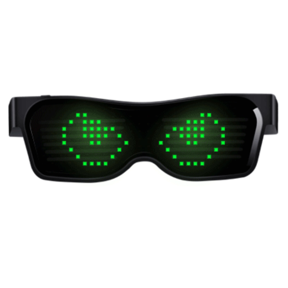 

Bluetooth LED Luminous Glasses USB APP Control Shield Glasses-Night Light, Green, 501 Original