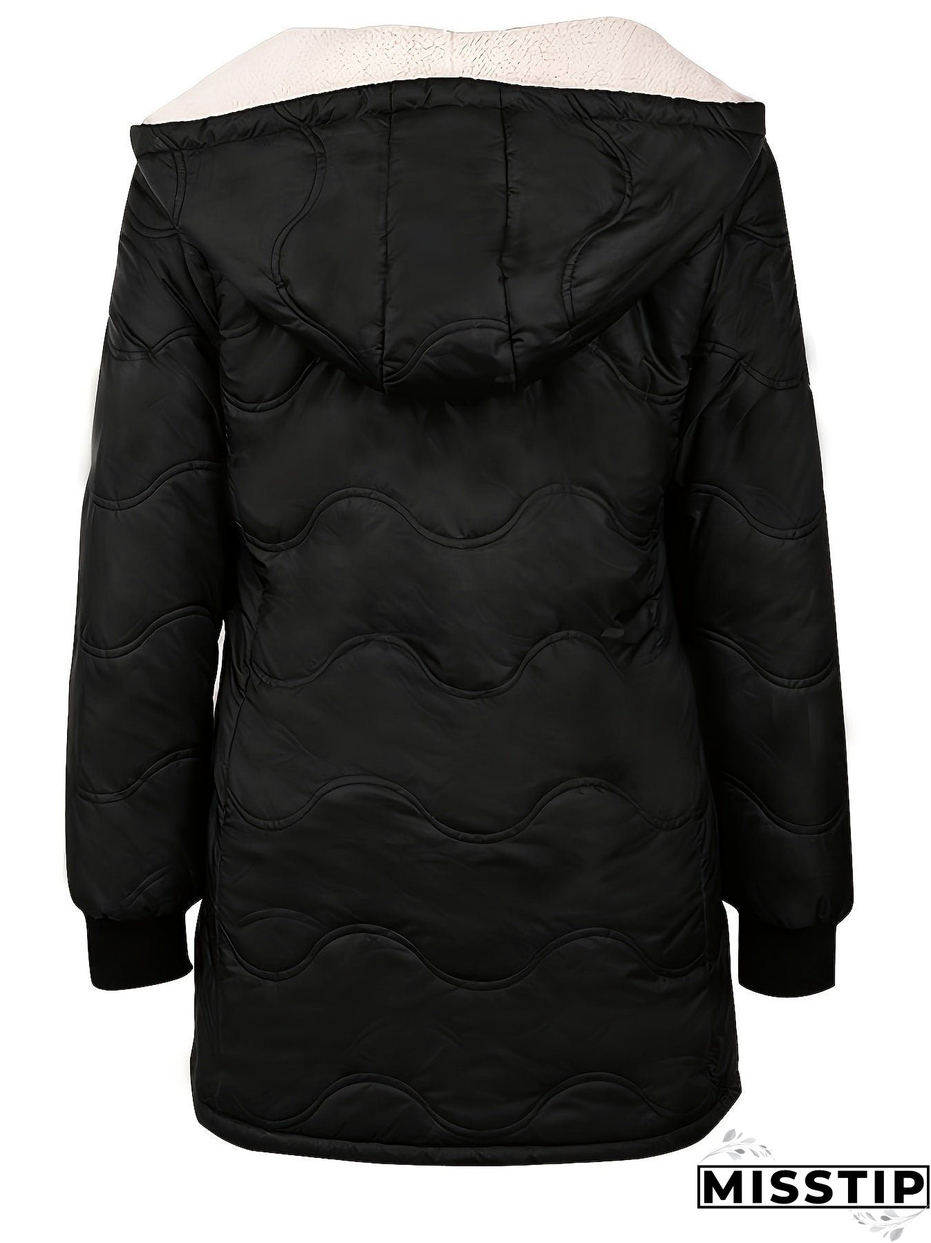 Zipper Slant Pockets Slim Coat, Versatile Long Sleeve Hooded Warm Winter Outwear, Women's Clothing