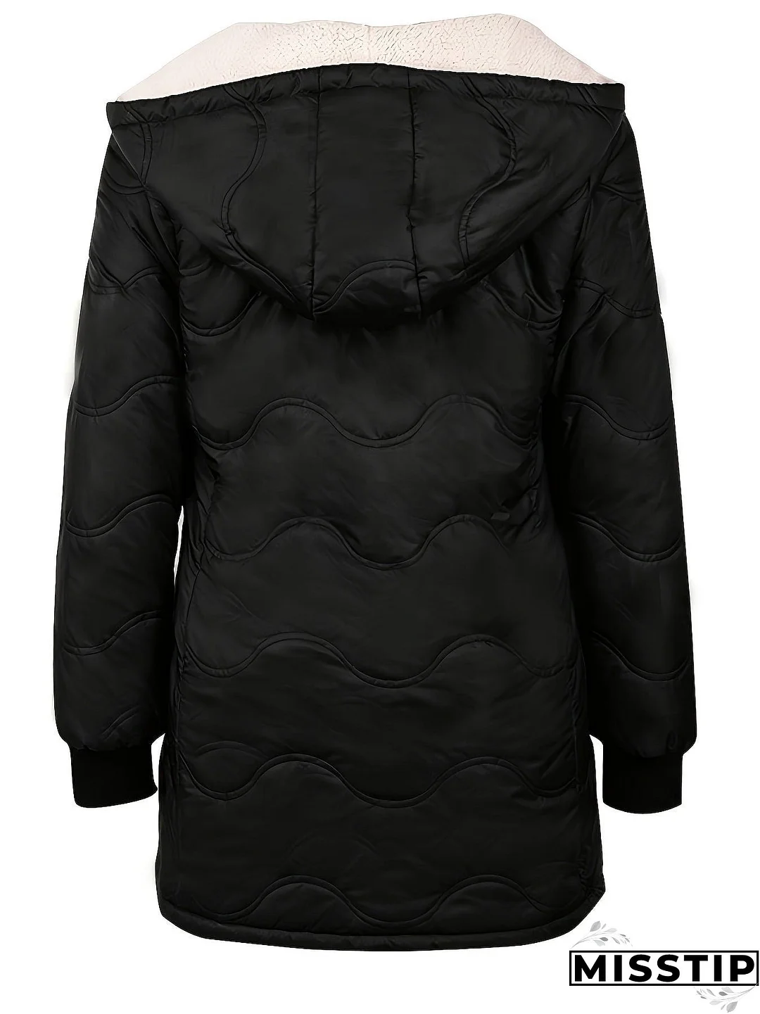 Zipper Slant Pockets Slim Coat, Versatile Long Sleeve Hooded Warm Winter Outwear, Women's Clothing