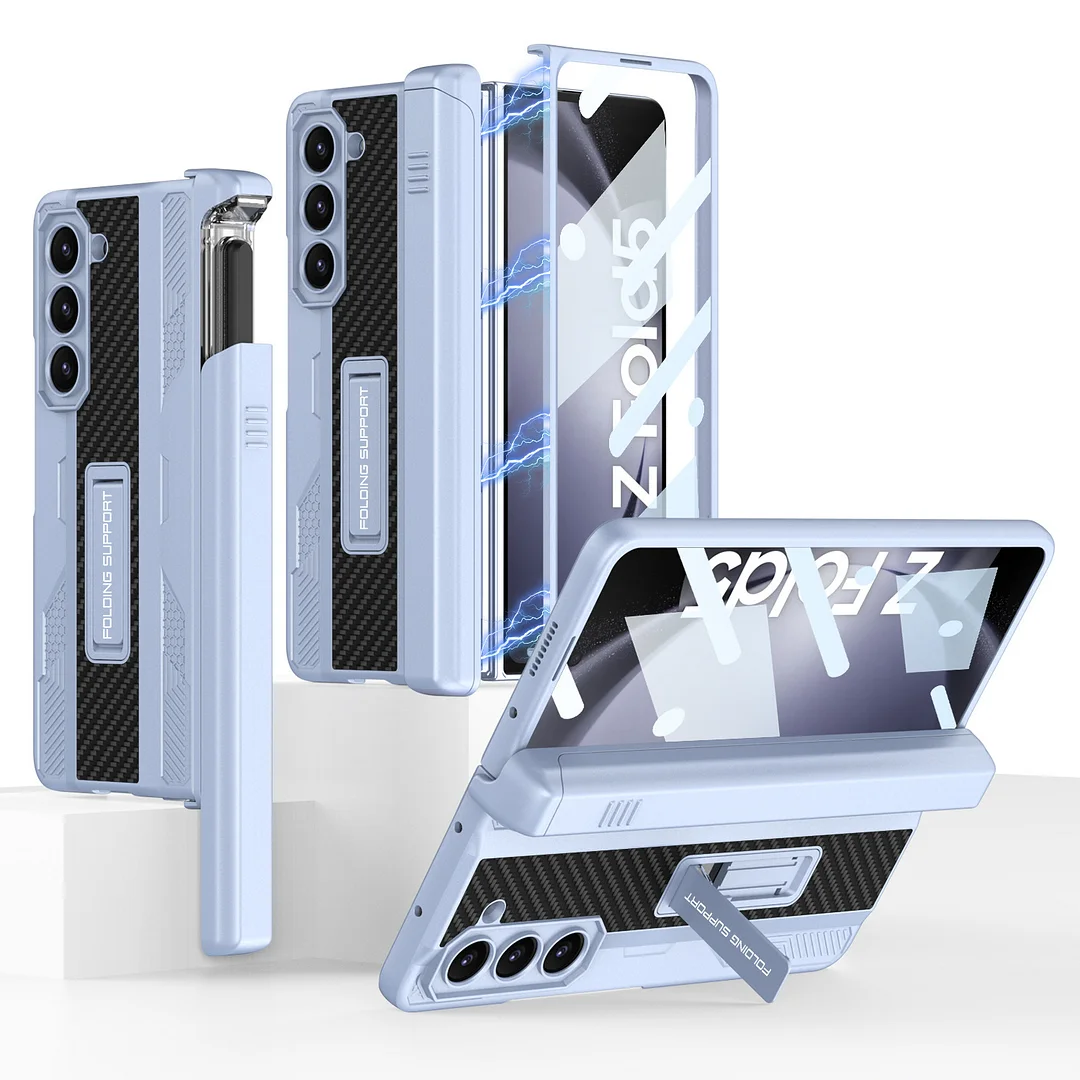 Suitable for Samsung ZFold series mobile phone hard-core mecha sliding cover pen case mobile phone case