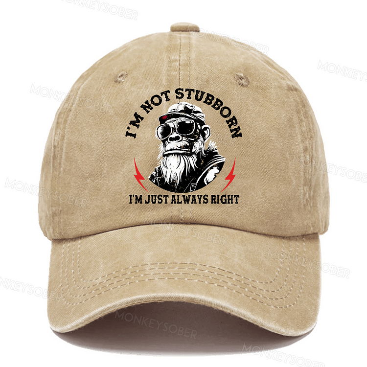 I'm Not Stubborn I'm Just Always Right  Washed Baseball Caps