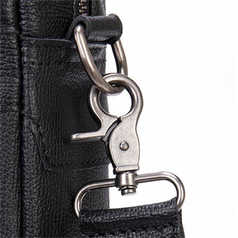 Men's Business Leather Handbag Large Capacity 15.6-Inch Computer Bag Shoulder Bag