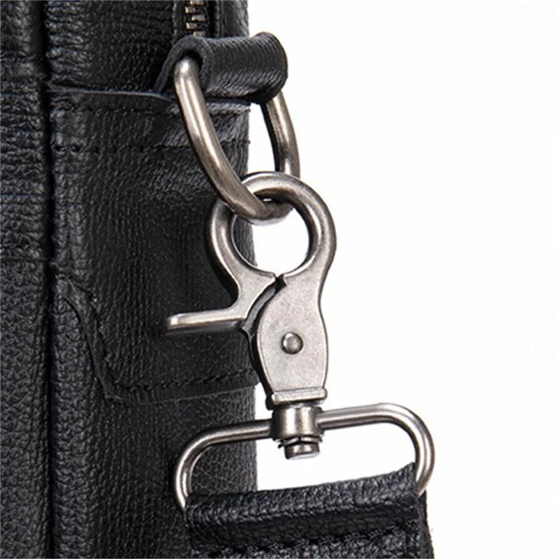 Men's Business Leather Handbag Large Capacity 15.6-Inch Computer Bag Shoulder Bag