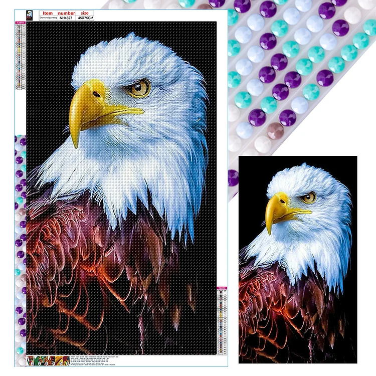 Eagle 45*75CM (Canvas) Full Round Drill Diamond Painting gbfke