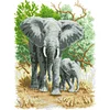 Elephants - 9CT Partial Beaded Cross Stitch Kit(42x56cm)