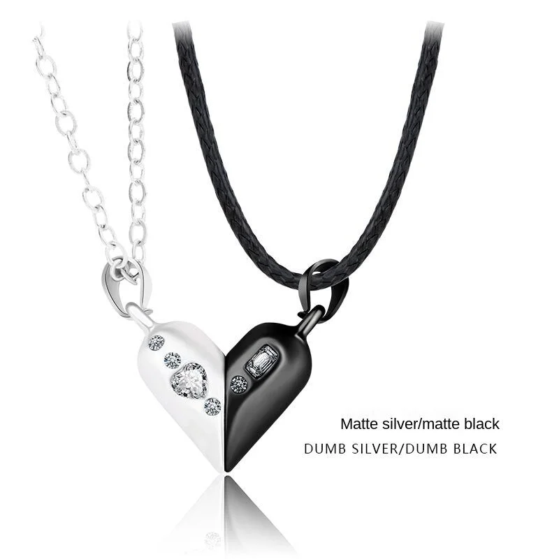 2pcs/Set Heart Shaped Magnetic Necklace