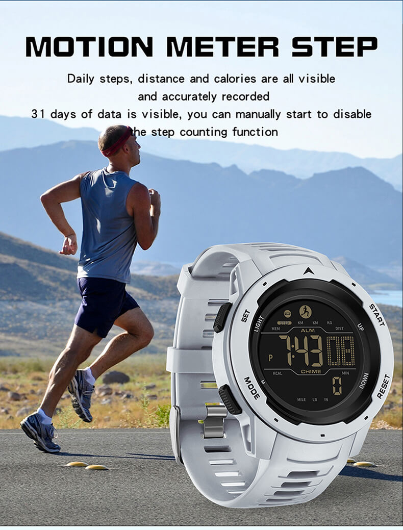 digital watch with pedometer