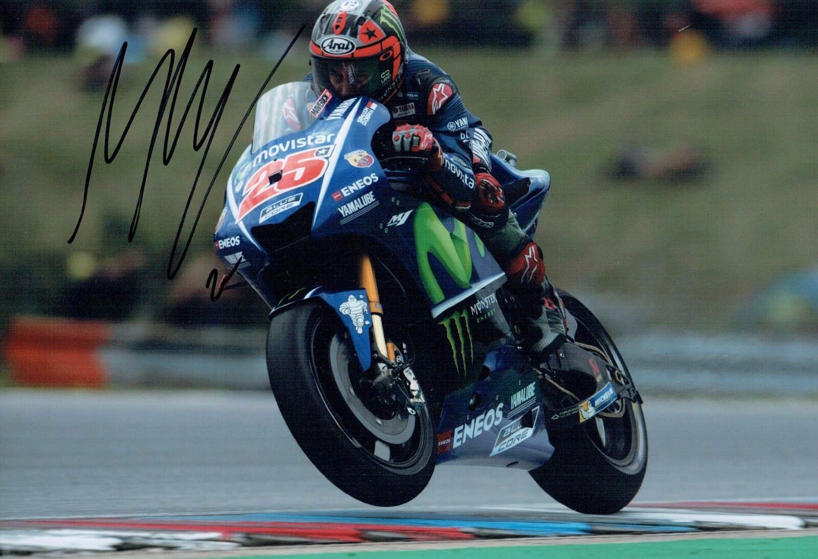 Maverick VINALES 2017 SIGNED MOTOGP Autograph 12x8 Yamaha Photo Poster painting 9 AFTAL COA