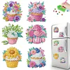 (US Local)6pcs Cake DIY Diamond Painting Fridge Magnets Craft Kit