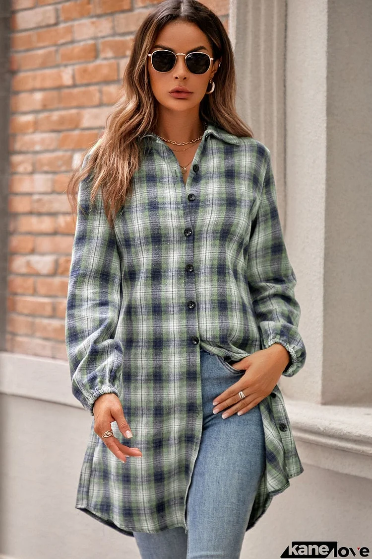 Plaid Tie Front Mini Shirt Dress