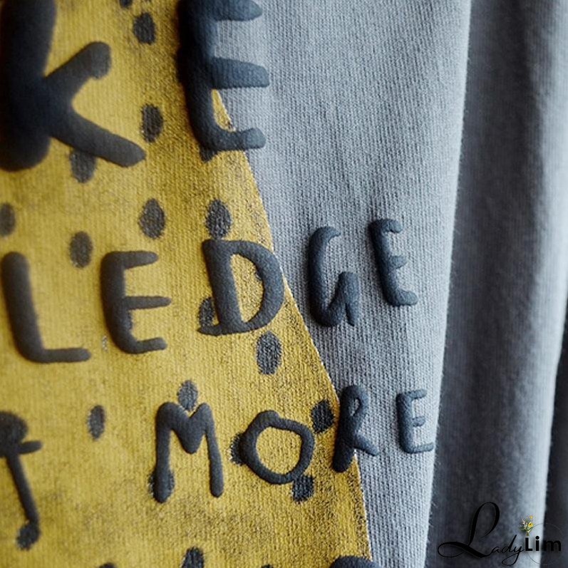 Fashion Round Neck Casual Printed Cotton Dress