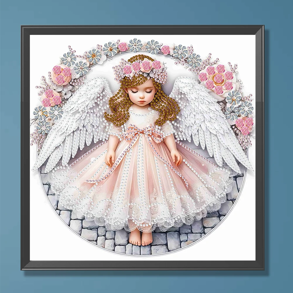 Diamond Painting - Partial Special Shaped Drill - Angel Child(Canvas|30*30cm)