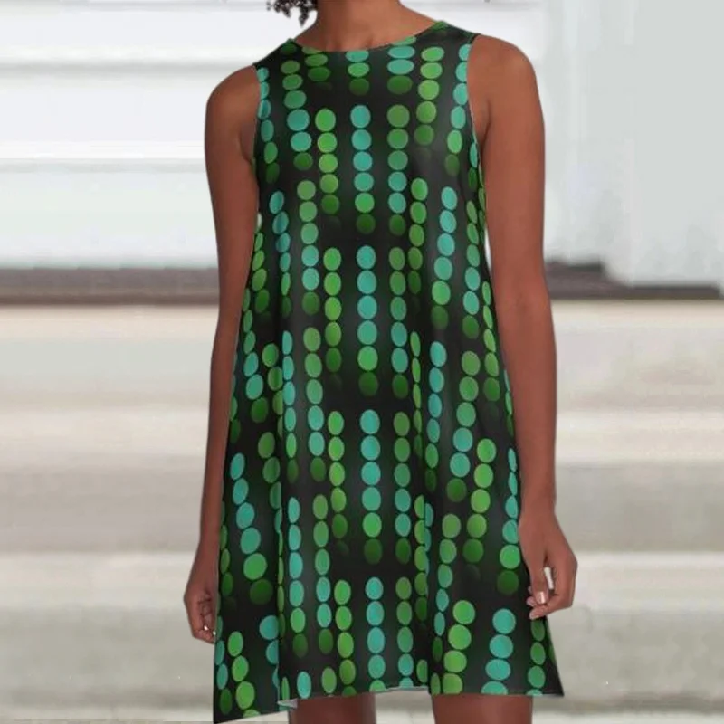 ⚡NEW SEASON⚡Casual Polka Dot Print Sleeveless Mini Dress