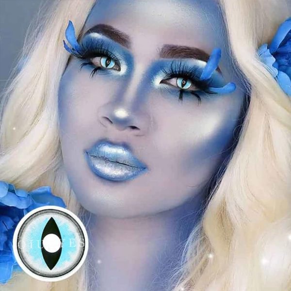 Sexy Cat Eye Blue Cosplay Contact Lenses