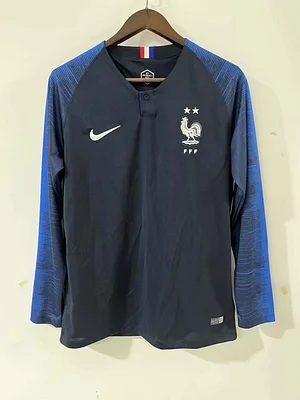 2018 Retro Long Sleeve France Home Football Shirt 1:1 Thai Quality