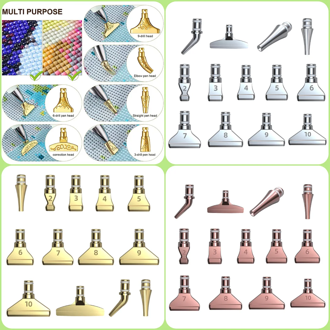 Metal Diamond Drawing Point Drill Pen Head(Rose Gold/Silver/Gold)