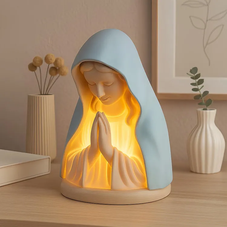 Handmade Resin Virgin Mary Prayer Night Light