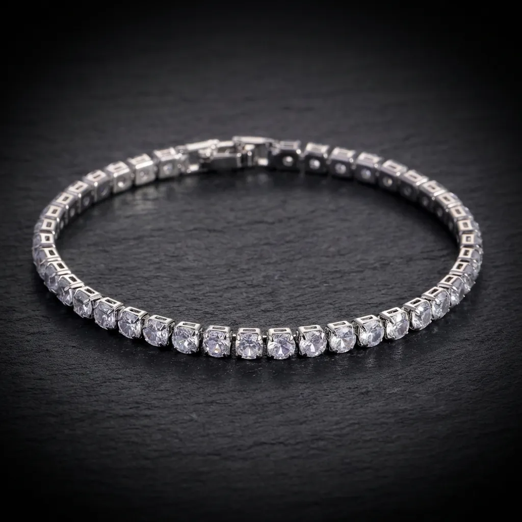 JiStones Signature 4mm Cubic Zirconia Tennis Bracelet Iced Clear-17cm (6.7 inches)