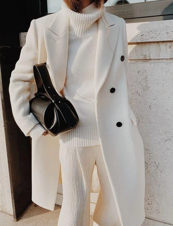 Simple Fashion Casual White Coat Jacket